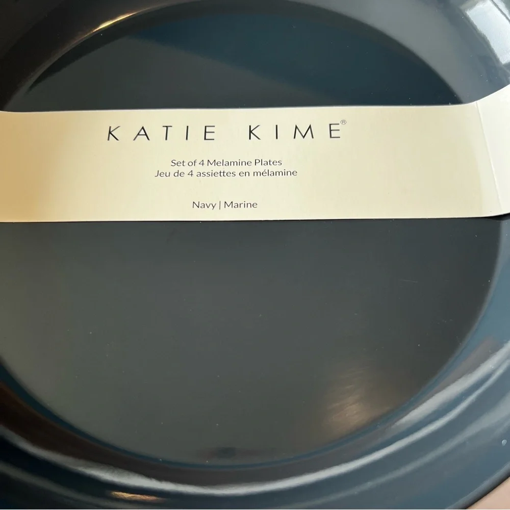 Katie Kime Navy Melamine Plate Set - Picture 2 of 4
